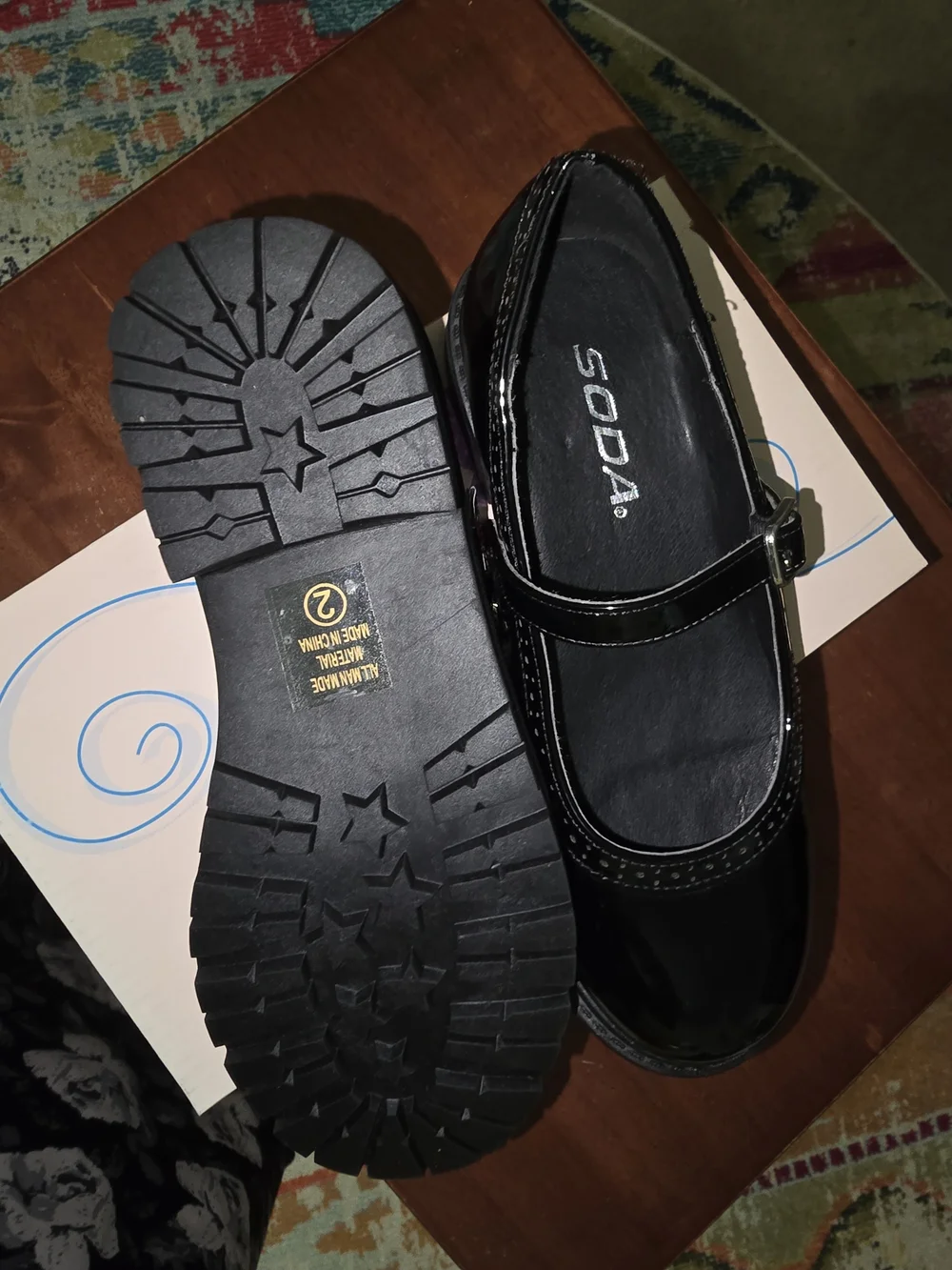 Soda Black Patent Mary Jane Dress Shoes for Kids